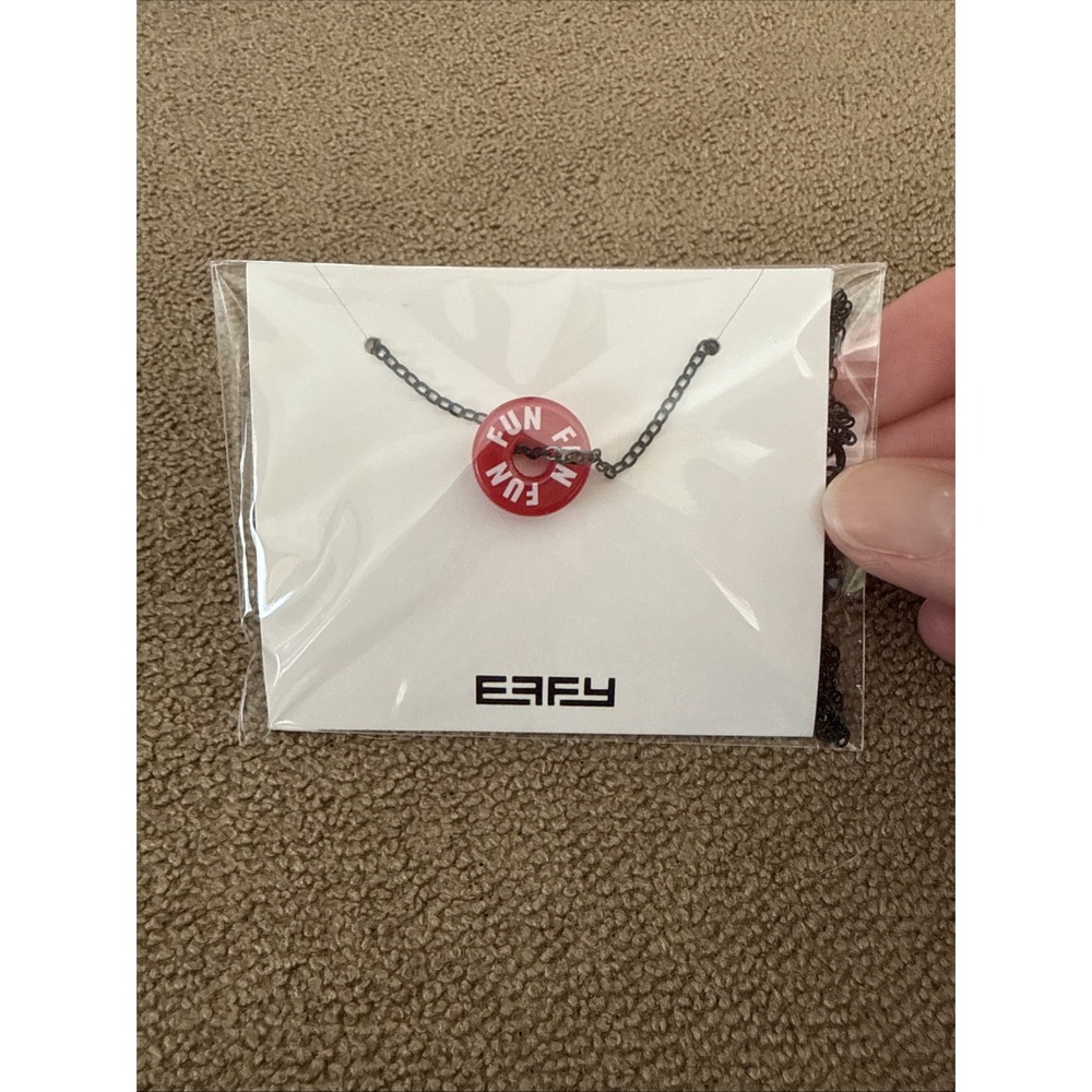 Effy Necklace Carnival Cruise Line Red Fun Resin Charm Black Chain Jewelry